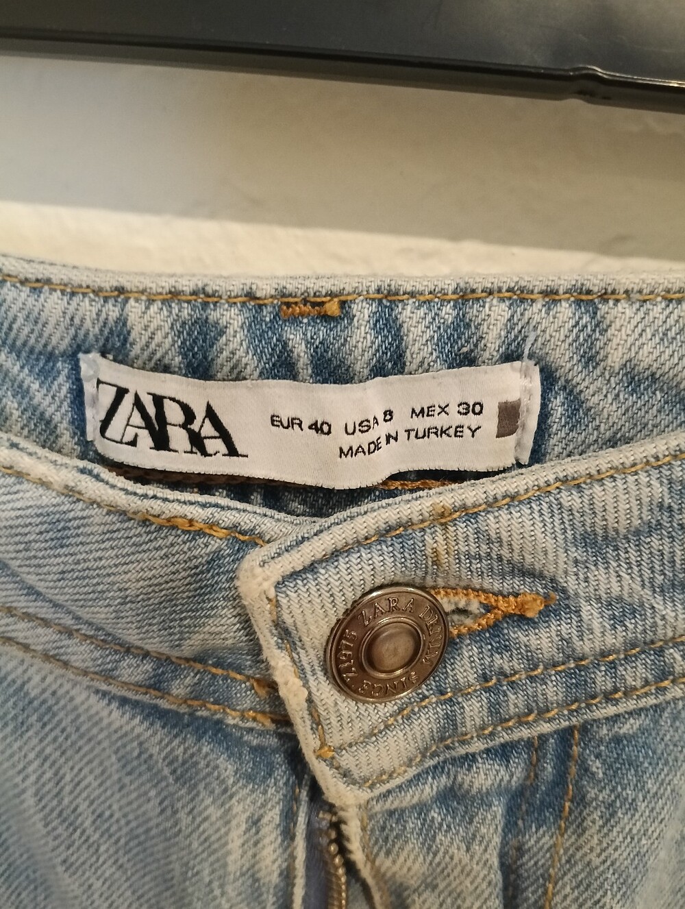 ZARA Light Blue Denim Jeans with Branded Button